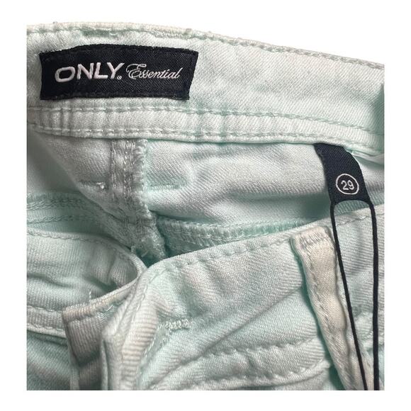 NWT Only Low Rise Jegging Distressed Turquoise denim Second Skin 29 - Picture 3 of 10